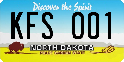 ND license plate KFS001
