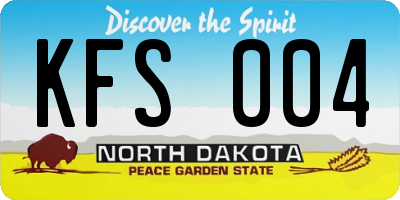 ND license plate KFS004