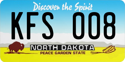 ND license plate KFS008