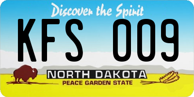 ND license plate KFS009