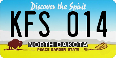 ND license plate KFS014