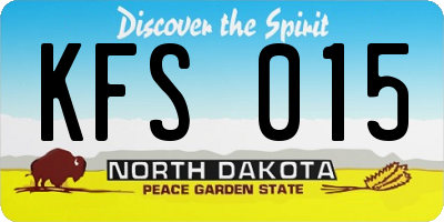 ND license plate KFS015