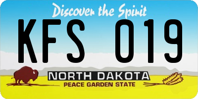 ND license plate KFS019
