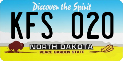 ND license plate KFS020
