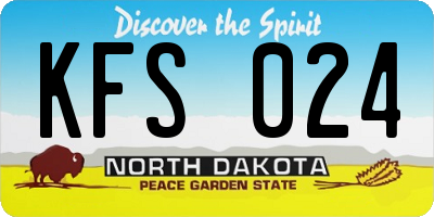 ND license plate KFS024