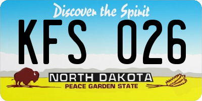 ND license plate KFS026
