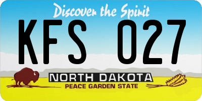 ND license plate KFS027