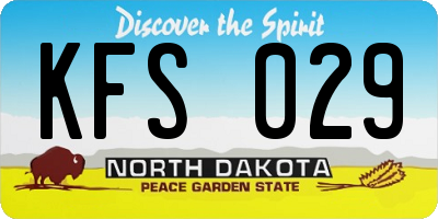 ND license plate KFS029