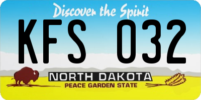 ND license plate KFS032