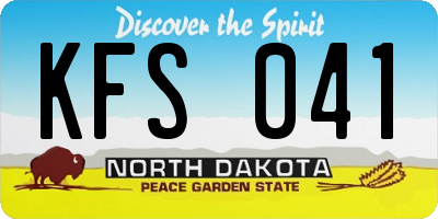 ND license plate KFS041