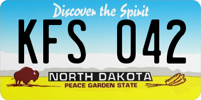 ND license plate KFS042