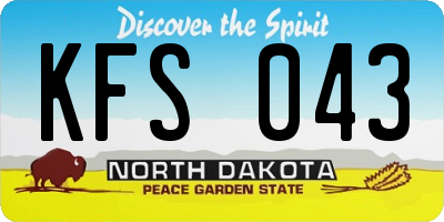 ND license plate KFS043