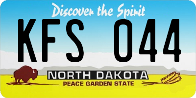 ND license plate KFS044