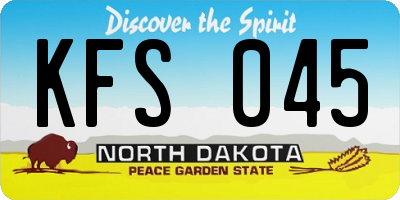 ND license plate KFS045