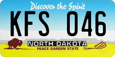 ND license plate KFS046