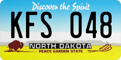 ND license plate KFS048
