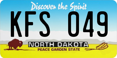 ND license plate KFS049