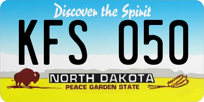 ND license plate KFS050