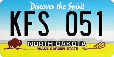 ND license plate KFS051