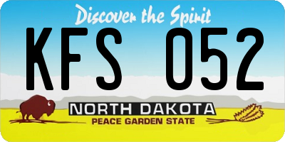 ND license plate KFS052