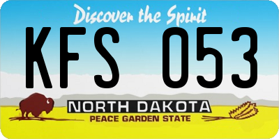 ND license plate KFS053