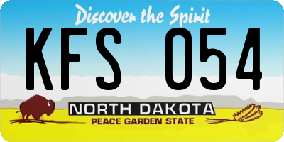 ND license plate KFS054