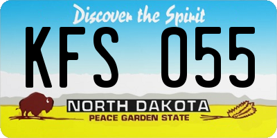 ND license plate KFS055