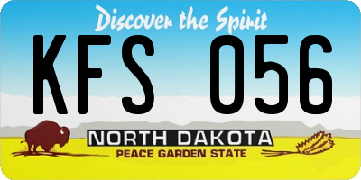 ND license plate KFS056