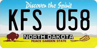 ND license plate KFS058