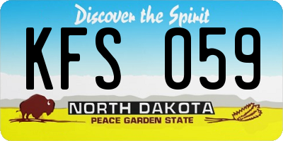 ND license plate KFS059