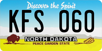 ND license plate KFS060