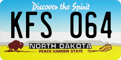 ND license plate KFS064