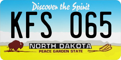 ND license plate KFS065