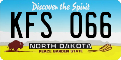 ND license plate KFS066