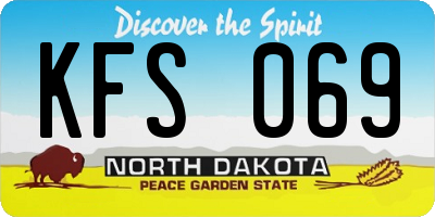 ND license plate KFS069
