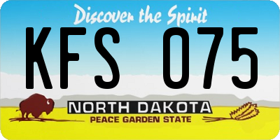 ND license plate KFS075
