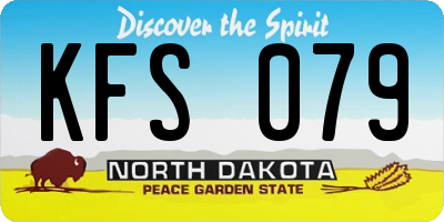 ND license plate KFS079