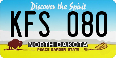 ND license plate KFS080