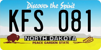 ND license plate KFS081
