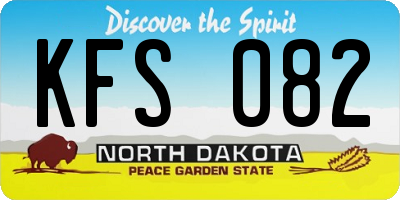 ND license plate KFS082