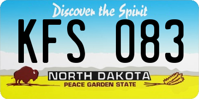 ND license plate KFS083