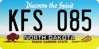 ND license plate KFS085