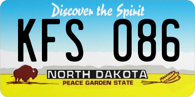 ND license plate KFS086