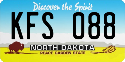 ND license plate KFS088