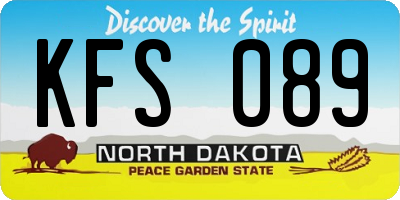ND license plate KFS089