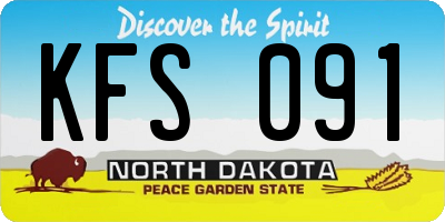 ND license plate KFS091