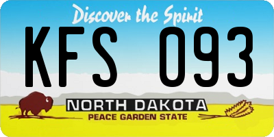 ND license plate KFS093