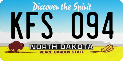 ND license plate KFS094