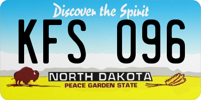 ND license plate KFS096