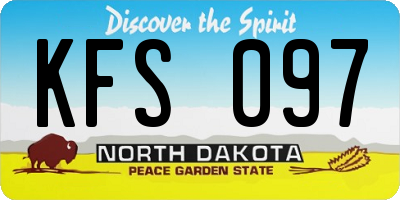 ND license plate KFS097